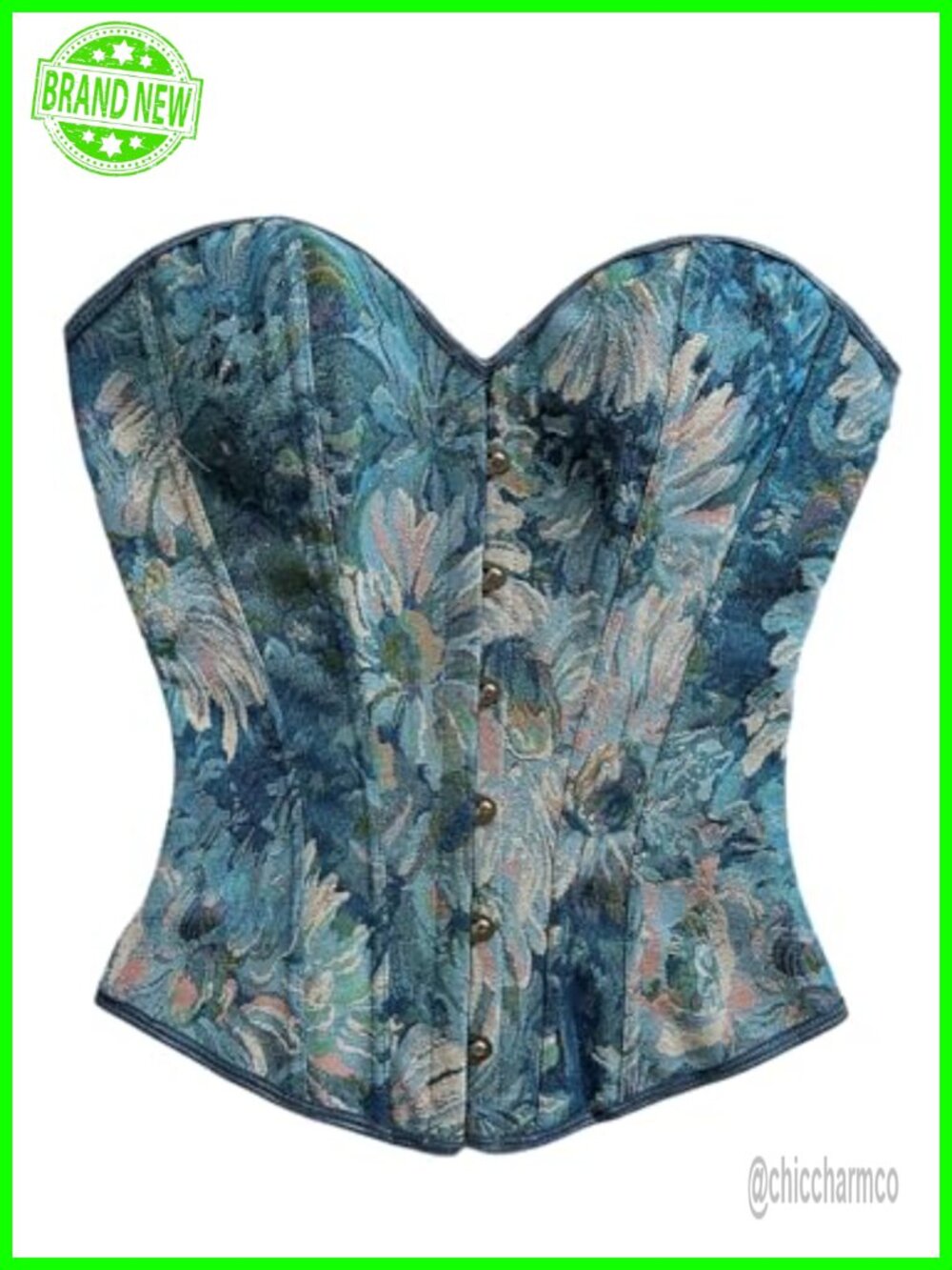 Floral Lace Up Overbust Corset Bustier Strapless Tube Top Party
